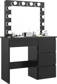 Bestent Toaletný stolík s LED zrkadlom Cleopatra Black