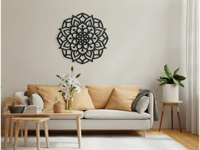 drevko Drevená mandala na stenu Rozkvit Rozmer obrazu: 44,5 x 44,5 cm, Farba dekorácie: Čierna