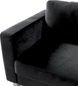 Poťah na sedačku Karlstad (nerozkladací, 3-miestny, krátky) farba produktu čierna látka lesklá, zamatová