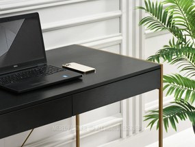 PC stolík Unica (čierne drevo + zlatá). Vlastná spoľahlivá doprava až k Vám domov. 1109852