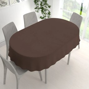 Biante Veľký dekoračný oválny obrus BKS-409 Čokoládovo hnedý 180x220 cm