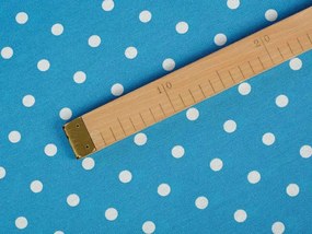Biante Dekoračný okrúhly obrus Leona LN-021 Biele bodky na modrom Ø 110 cm