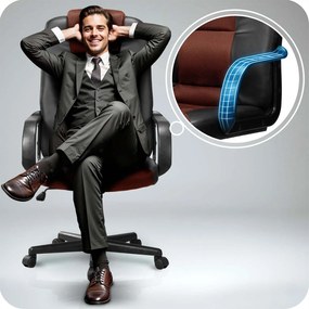 Otočná kancelárska stolička Sofotel 518B - čierna a hnedá