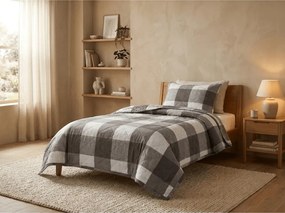 Letná prikrývka CUBE 140x200 cm, sivo-biela