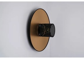 Duolla - Nástenné svietidlo TOKYO RATTAN 1xE27/15W/230V pr. 50 cm zlatá/čierna