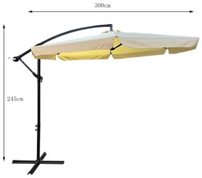 Zahradní slunečník CYNIA s boční nohou 300 cm béžový