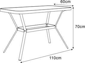 ZÁHRADNÝ JEDÁLENSKÝ SET ILARIO 2 X STOLIČKA + DVOJKRESLO + STÔL + STOLÍK