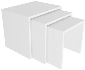 Odkladací stolík Zariel White, 3 ks