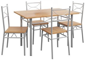 Casaria Jedálenská súprava PAUL, 5-dielna, prírodná hnedá