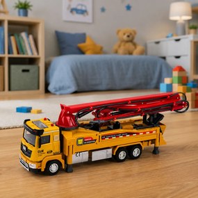 LEAN Toys Nákladné auto s čerpadlom na betón, svetlá, zvuky, voda, mierka 1:40
