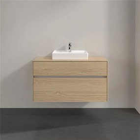 VILLEROY &amp; BOCH Collaro závesná skrinka pod umývadlo na dosku (umývadlo v strede), 2 zásuvky, 1000 x 500 x 548 mm, Nordic Oak, C01600VJ