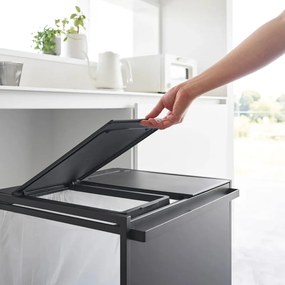 Čierny kovový odpadkový kôš na triedený odpad Tower – YAMAZAKI