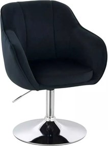 LuxuryForm DESIGN Stolička AVOLA VELUR na striebornom tanieri - čierna