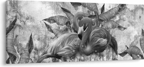 Obraz - Plameniaky graffiti (120x50 cm)