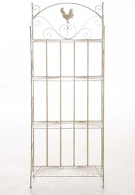 Kovová polica regál Maia - Krémová antik