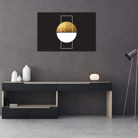 Obraz - Abstrakcia zlatá a čierna N⁰1 (90x60 cm)
