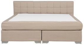 Čalúnená posteľ 180 x 200 cm béžová ADMIRAL Beliani