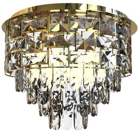 Luster Luxuria I, 1x krištáľové/zlaté kovové tienidlo, (fi 48cm), g