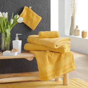 Žltý froté bavlnený uterák 50x90 cm Tendresse – douceur d'intérieur