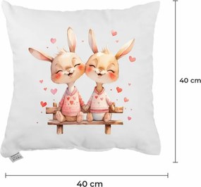 Dekoratívny vankúš Bunny Together 40x40 cm EMI