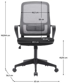 Kancelárske kreslo SALOMI (sivá + čierna). Vlastná spoľahlivá doprava až k Vám domov. 1091486