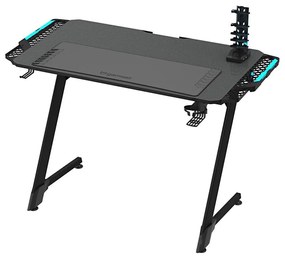 Herný stôl SNAKE s LED RGB podsvietením 100x60 cm čierna