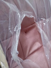 AKCIA Jedálenská stolička SPLIT VELVET so zlatými nohami, tmavoružová II. akosť