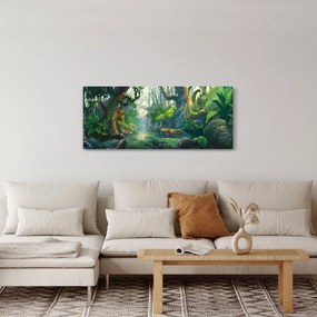 Obraz - Ilustrácia tropického lesa (120x50 cm)