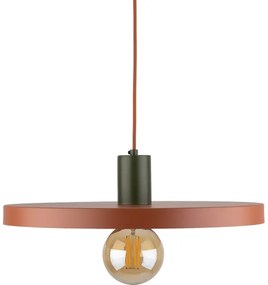 Luster na lanku SILA 1xE27/15W/230V pr. 40 cm tehlová/zelená