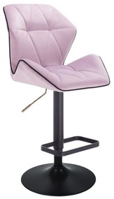 LuxuryForm DESIGN Barová stolička MILANO MAX VELUR na čiernom tanieri - levanduľa