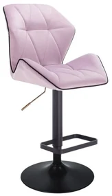 LuxuryForm DESIGN Barová stolička MILANO MAX VELUR na čiernom tanieri - levanduľa