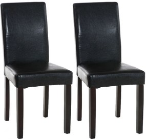 Jedálenská stolička Inn, nohy tmavo hnedé (SET 2 ks) - Čierna