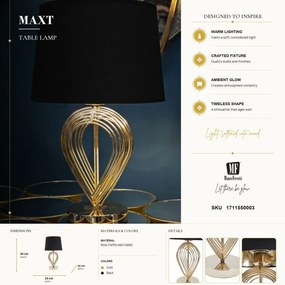 Stolná lampa Maxt 44 cm čierno-zlatá
