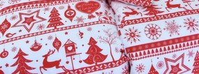 Obliečky bavlnené Vianočné obliečky Christmas červené TiaHome - 1x Vankúš 90x70cm, 1x Paplón 140x200cm