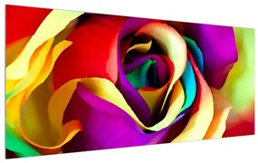 Farebný obraz abstraktnej ruže (120x50 cm)