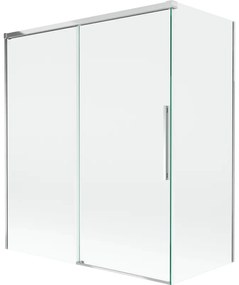 Mexen Rox, 2-krídlová posuvná vaňová zástena 140 + 70 x 150 cm, 8mm číre sklo, chrómový profil, 8C9-140-070-01-00