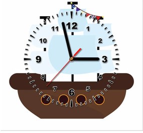 Gario Obraz s hodinami Rozprávková plachetnica Rozmery: 30 x 30 cm
