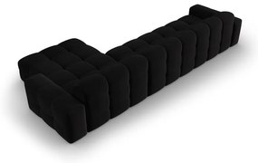 Čierna zamatová rohová pohovka (pravý roh) Kendal - Micadoni Home