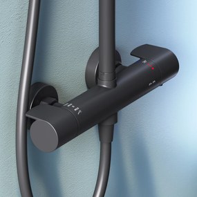 Sprchový systém AM.PM X-Joy F07XA422 s termostatickou sprchovou batériou, čierny