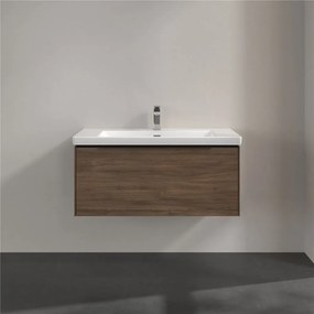 VILLEROY &amp; BOCH Subway 3.0 závesná skrinka pod umývadlo, 1 zásuvka, s LED osvetlením, 973 x 478 x 429 mm, Arizona Oak, C569L1VH