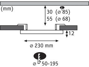 Paulmann 92992 - LED/16W IP44 Kúpeľňové podhľadové svietidlo AREO 230V