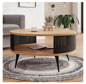 Konferenčný stolík ROENNI 44x75 cm čierna/zlatý dub