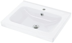Kúpeľňová skrinka s umývadlom K27 farba korpusu: Bielý, farba dvierok: Bielá lesk