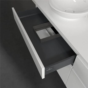 VILLEROY &amp; BOCH Legato závesná skrinka pod dve umývadlá na dosku, 4 zásuvky, 1600 x 500 x 550 mm, Glossy White, B60000DH