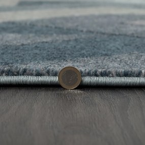 Flair Rugs, Kusový koberec Hand Carved Aurora Denim Blue, 120x170, modrá, kancelária