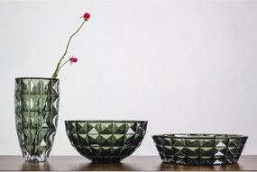 KRIŠTÁĽOVÁ MISKA BOHEMIA DIAMOND SMOKEY GREEN 325 MM
