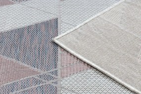 Dywany Łuszczów, Kusový koberec Sion Sisal Triangles B3006A ecru/pink – na von aj na doma, 180x270, ružová, chodba / predsieň