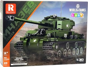 LEAN Toys Vojenský stavebný tank Sherman M4A3E8 v mierke 1:30 839 el.