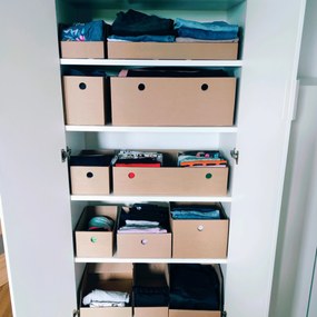 KARTON PAK 2. akosť - Úložné boxy na oblečenie, organizéry do skrine EKO KARTON 18x40x13cm - zásuvka