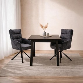 Set - 2 ks Otočná jedálenská stolička AVENBERG TESSA tmavosivá
